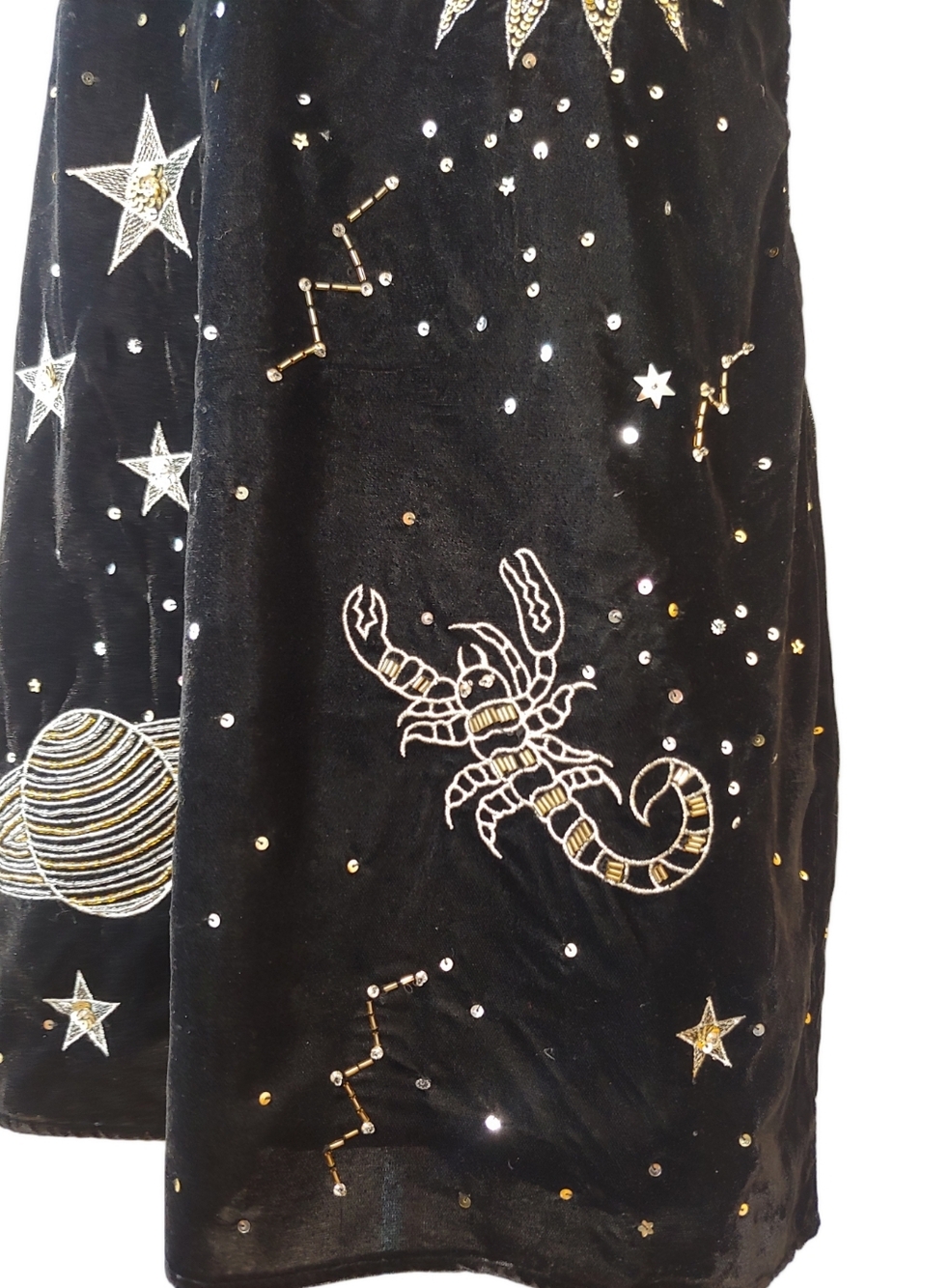 Nasty Gal Black Velvet Celestial Sequin Tank Mini Dress Women's size 10 NWT - Picture 13 of 16